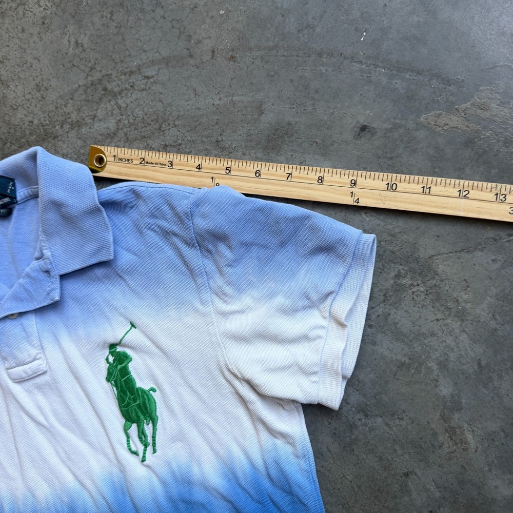 Vintage Polo Ralph Lauren Gradient Ombre Big Pony Polo Shirt Mens S Short Sleeve - Picture 6 of 8